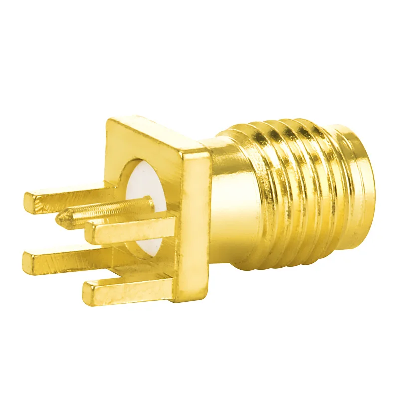 Conector de Cobre RF Enchufe Hembra para Tuerca de 1.6mm Borde Clip SMA Macho Adaptador de Enchufe Soldadura Borde PCB Montaje Recto Angular 2