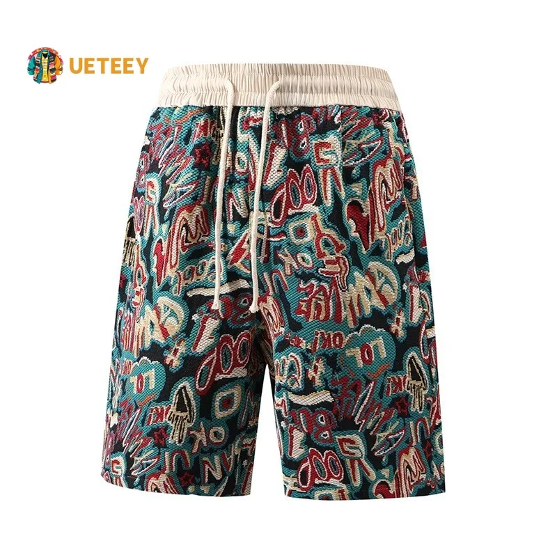 

Hawaiian Ethnic Style Bermuda Shorts for Men Summer New in Short Pants Male Y2k Beach Casual Loose Basketball Sportswear Man