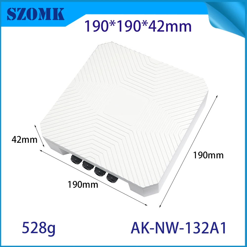 190*190*42mm ABS Wireless AP WiFi 6 Gigabit Amplification Plastic Enclosures for High-Power Long-Range Coverage