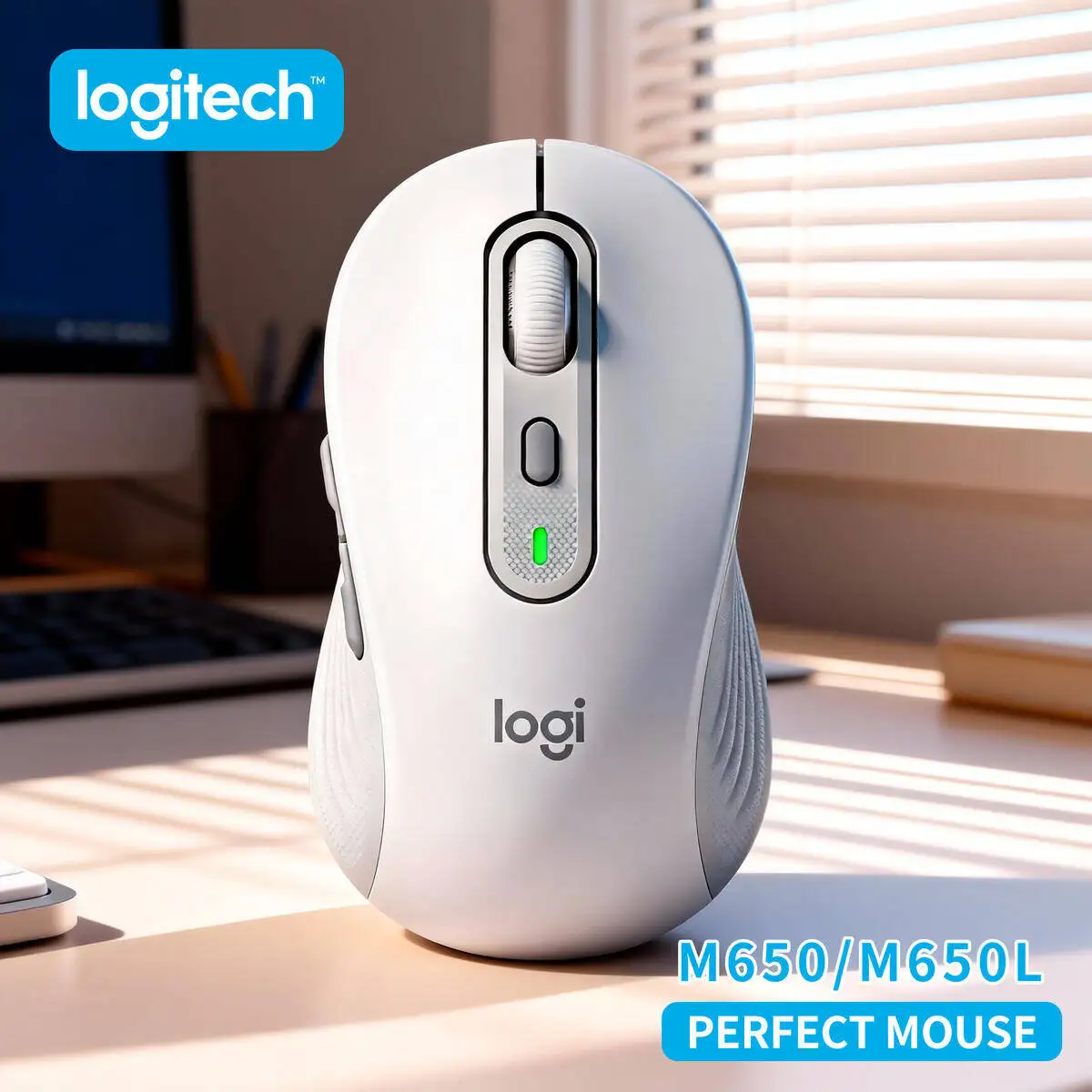 

Logitech M650/M650L Bluetooth Wireless Mouse Plug & Play Compact for Home & Office Use