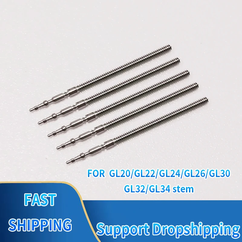 5/10 Pcs Movement Watch Steel Stem Crown Kit Watch Of Parts GL20/GL22/GL24/GL30/GL32 Movement Watch Stem Spare Parts Accessories