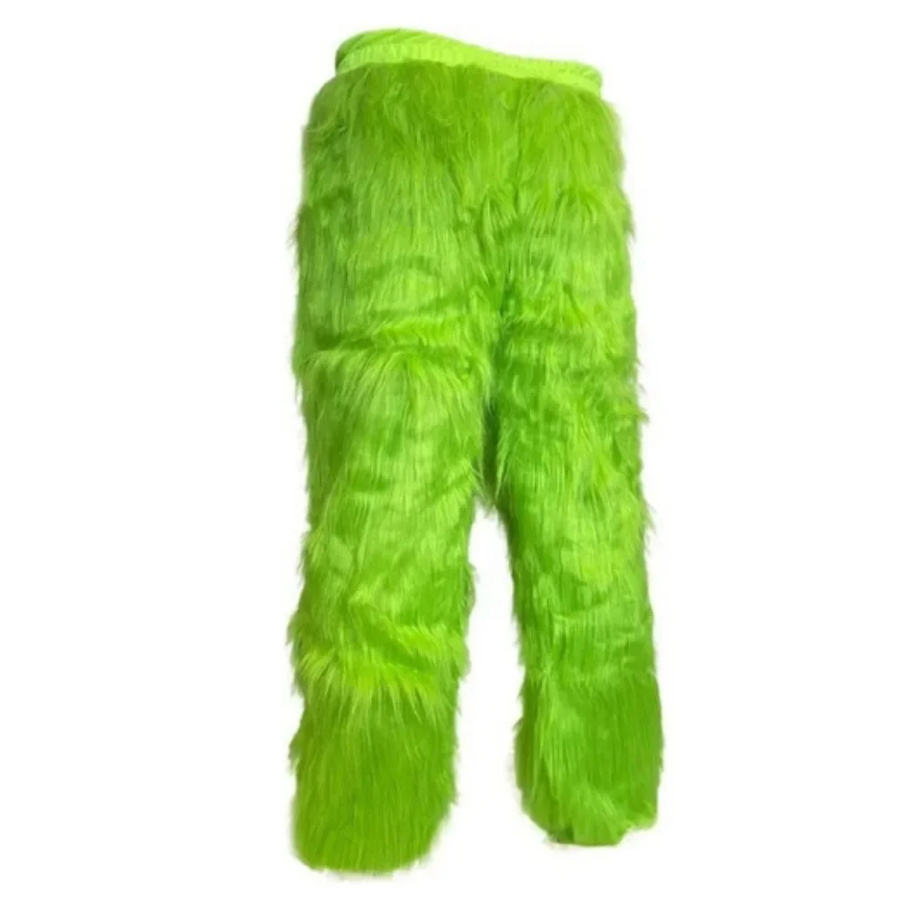 Christmas Green Fur Monster Santa Claus Monster Cosplay Costume Unisex Xmas Party Halloween Carnival Party Men Roleplaying