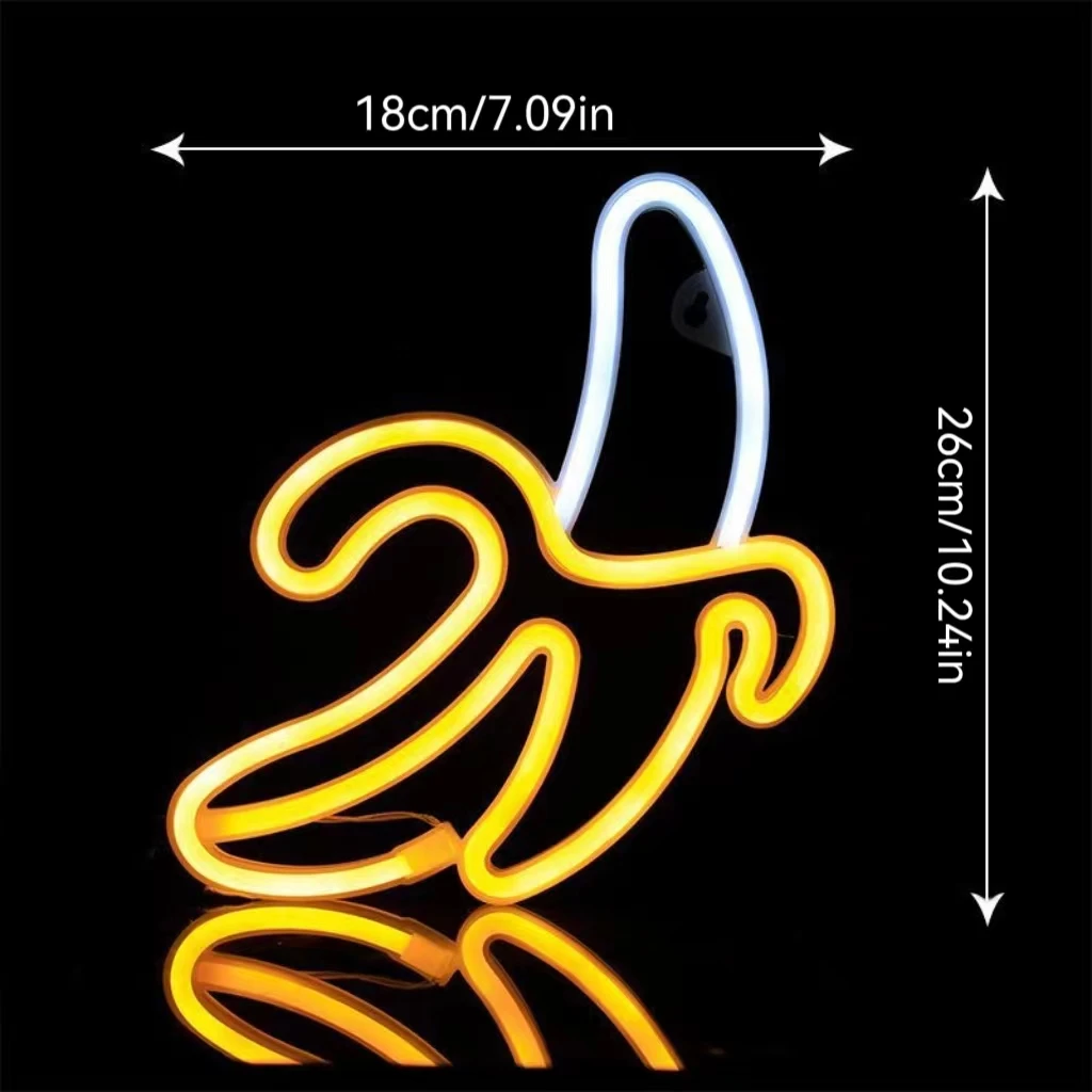 Banana LED neon light, USB/battery powered night light, birthday party, living room, wedding, home decoration wall decoration