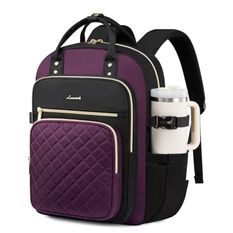 

Laptop Backpack for Women with Giant Tumbler Holder Pocket, 15.6 Inch Water Resistant Lightweight Daypacks for College Work Bus