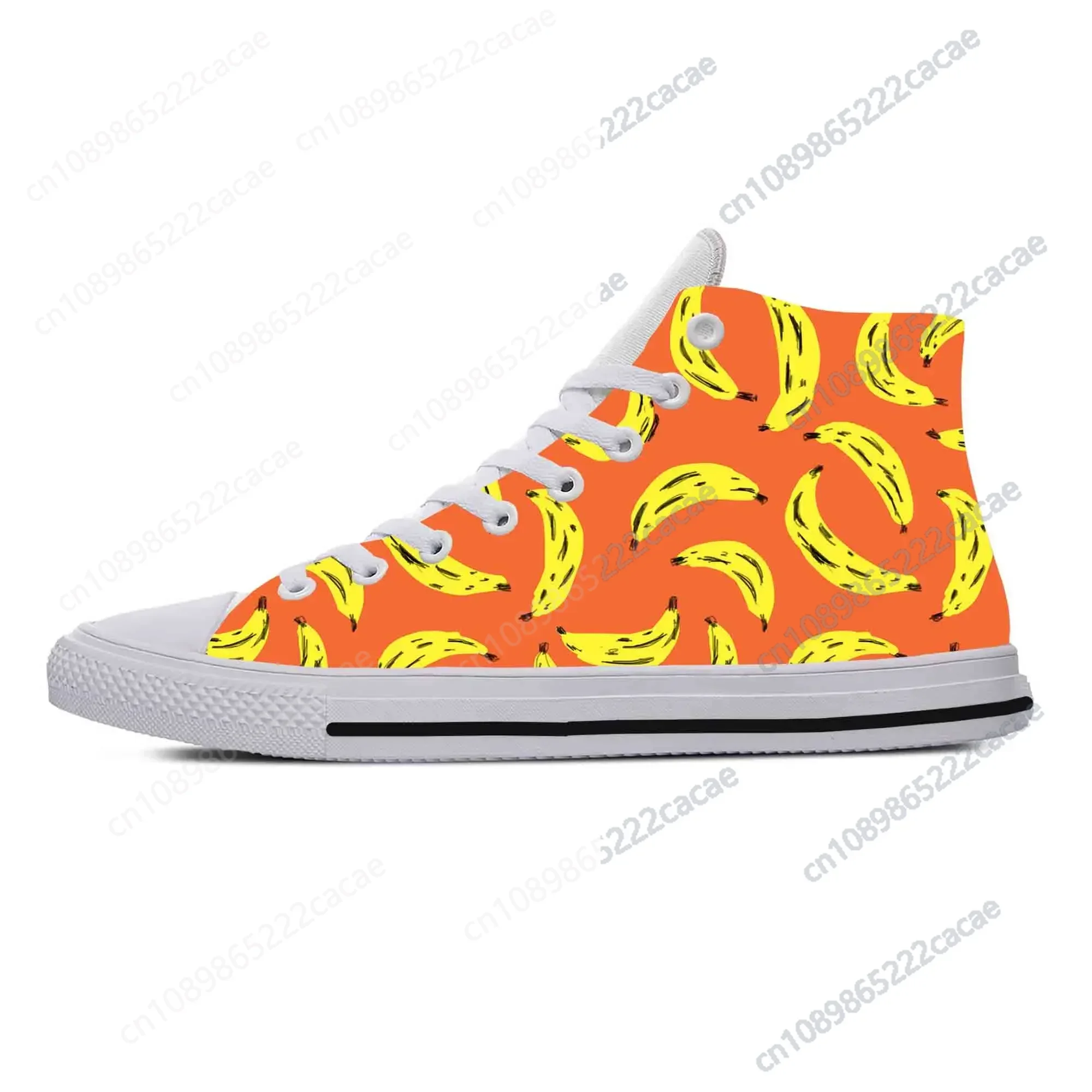 Anime Cartoon Manga Comic Fruit Banana Pattern Casual Cloth Shoes High Top Comfortable Breathable 3D Print Men Women Sneakers