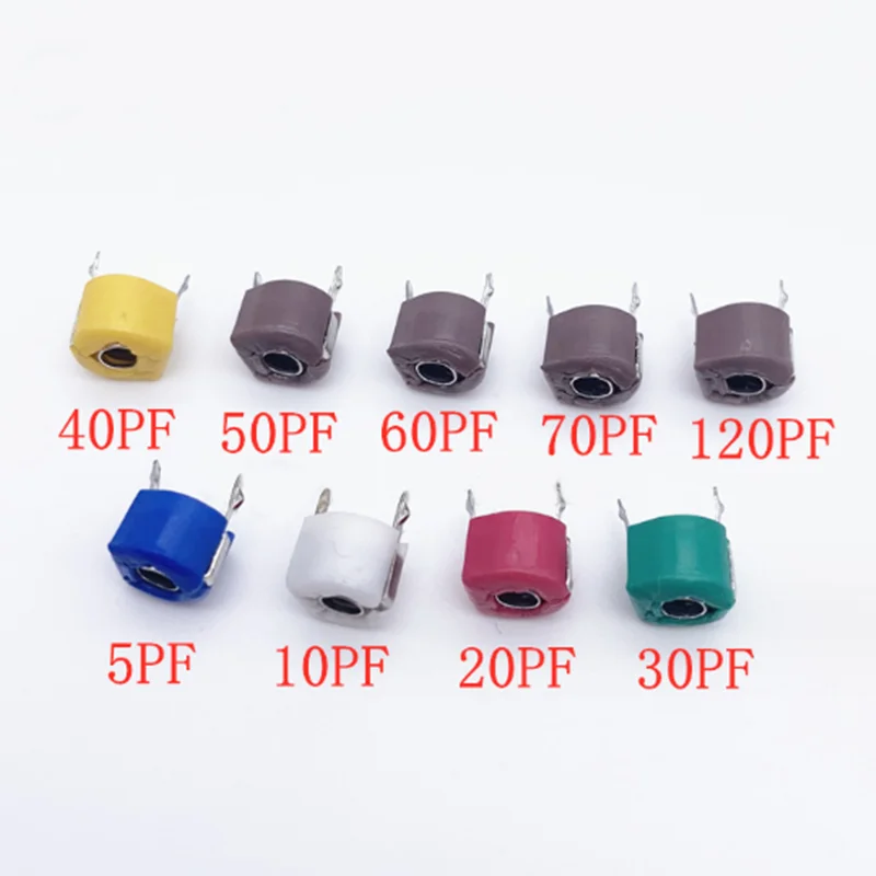 500PCs Ceramic fine-tuning capacitor 6MM 5P 10P 20P 30P 40P 50P 60P 70P 120PF Adjustable capacitors