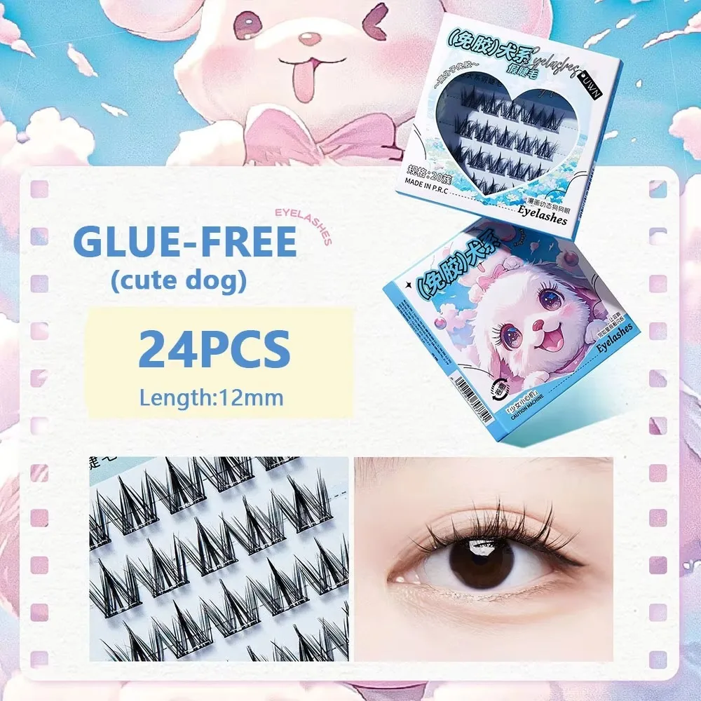 6 tipos de pestañas autoadhesivas de la serie Animal, sin necesidad de pegamento, aspecto Natural, sin pegamento, prensado en negro