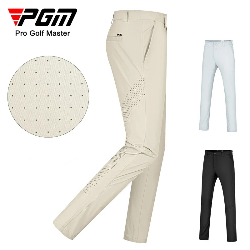 

PGM Men's Golf Pants Elastic Comfortable Sports Pant with Perforations Golf Wear for Men KUZ154