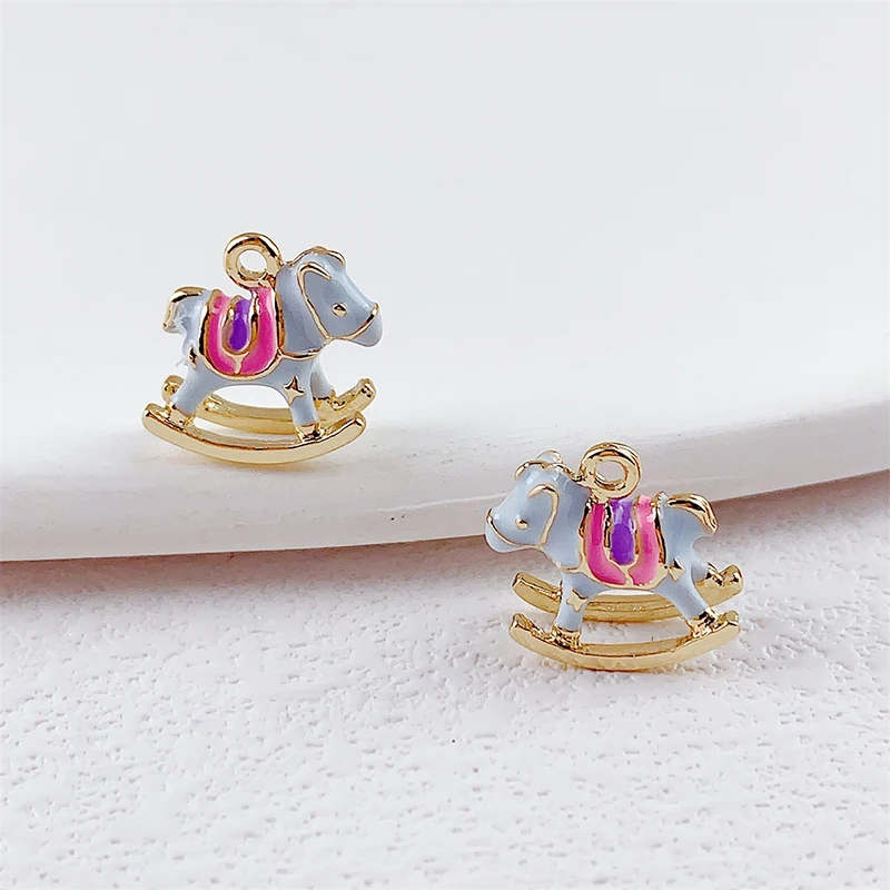 20pcs/lot Jewelry Accessory Alloy Solid Simulated Color Bicycle Pendant For Charms Earrings  Bracelet