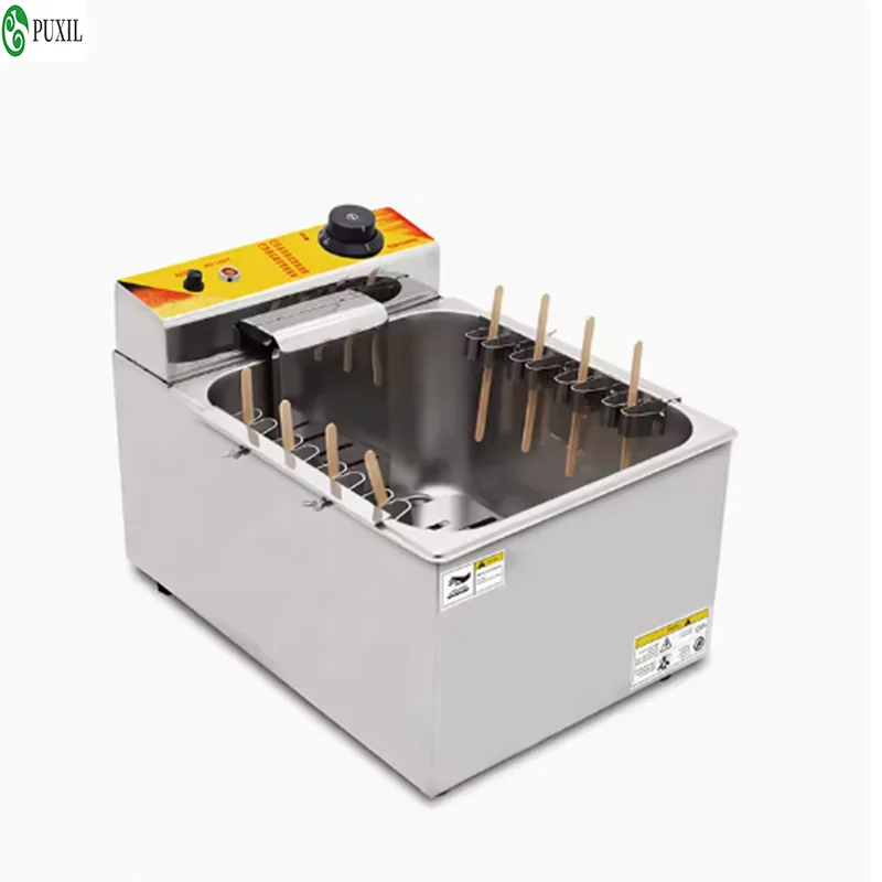 220V/ 110V 12L commercial cheese corn hot dog stick fryer mozzarella frying snack machine