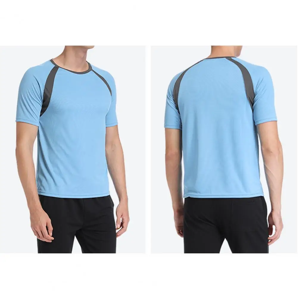 Quick-drying T-shirt Quick-drying Event Clothes Quick Dry Breathable Men's Summer Sports T-shirt with O Neck Contrast for Sports