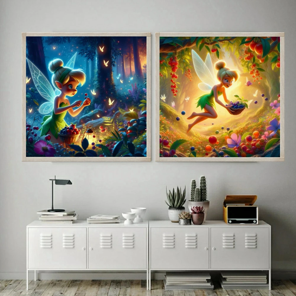 Tinkle Bell 5D DIY AB Diamond Painting Cross Stitch Disney Cartoon Fairy Mosaic Embroidery Home Decor Kid Gift 2024 New Arrival