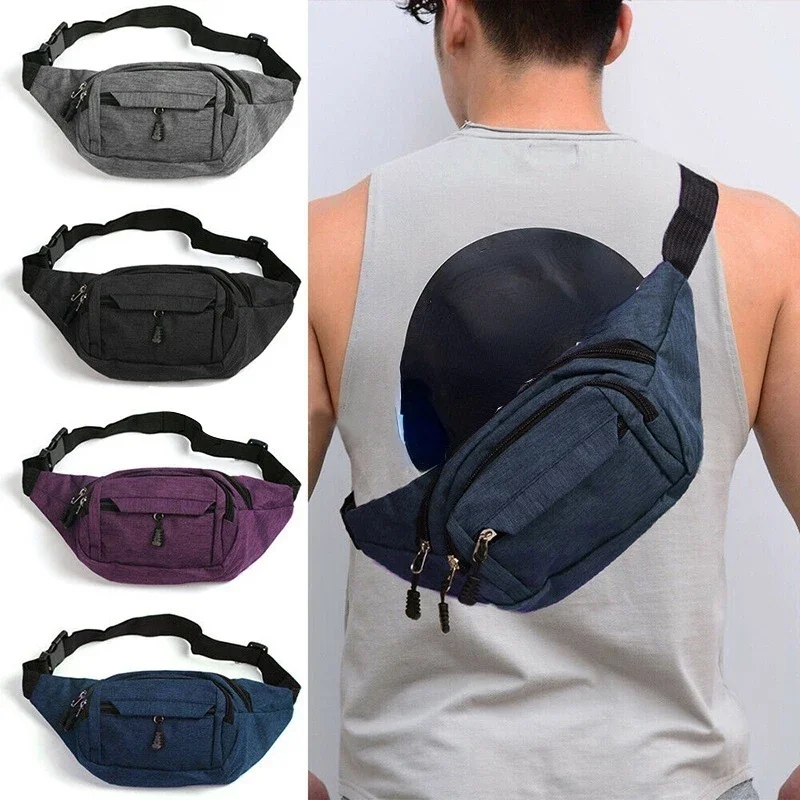 Fashion Unisex Waist Bum Bag Men Canvas Fanny Pack Travel Pouch Wallet