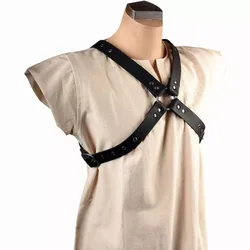 Medieval Leather Suspender Shoulder Harness Gothic Punk Chest Belt Renaissance Costume Accessory Adjustable Vintage Braces Strap