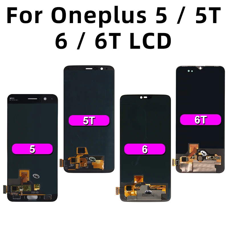 NEW Super Amoled For OnePlus LCD Display OnePlus 5T 6 6T 7T 7Pro For OnePlus 8T 9R GM1901 HD1901 Touch Screen Digitizer Replace