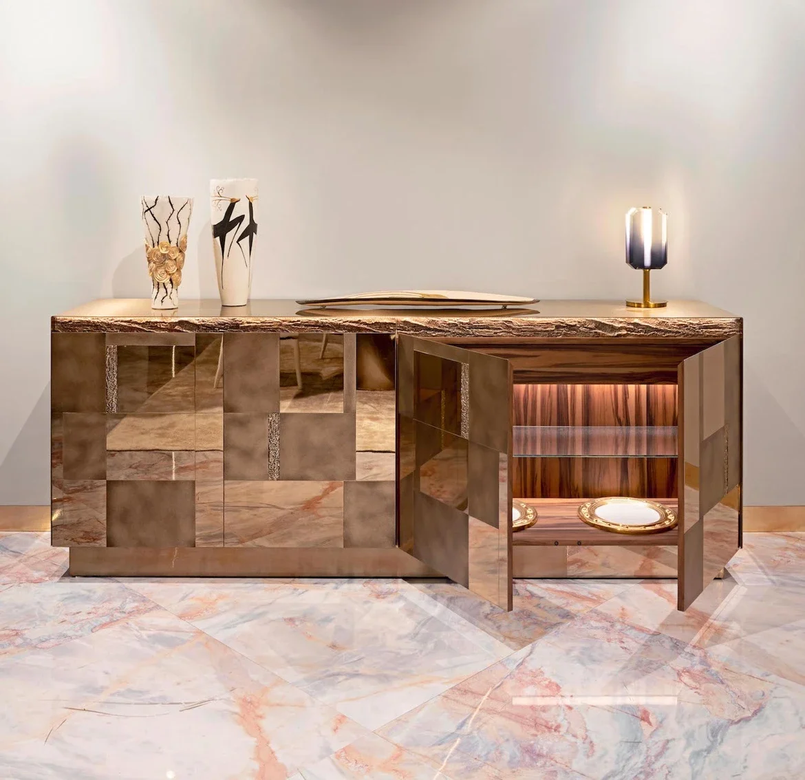 

#minimalist dining room solid wood sideboard modern style customized side cabinet