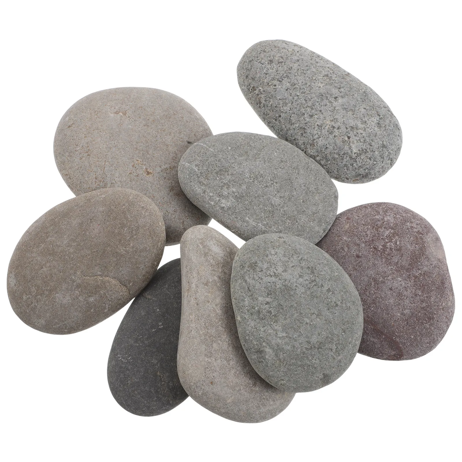 8Pcs Flat Stones For Painting For Outdoor Garden Decor Craft Pebbles Crafting Art Projects