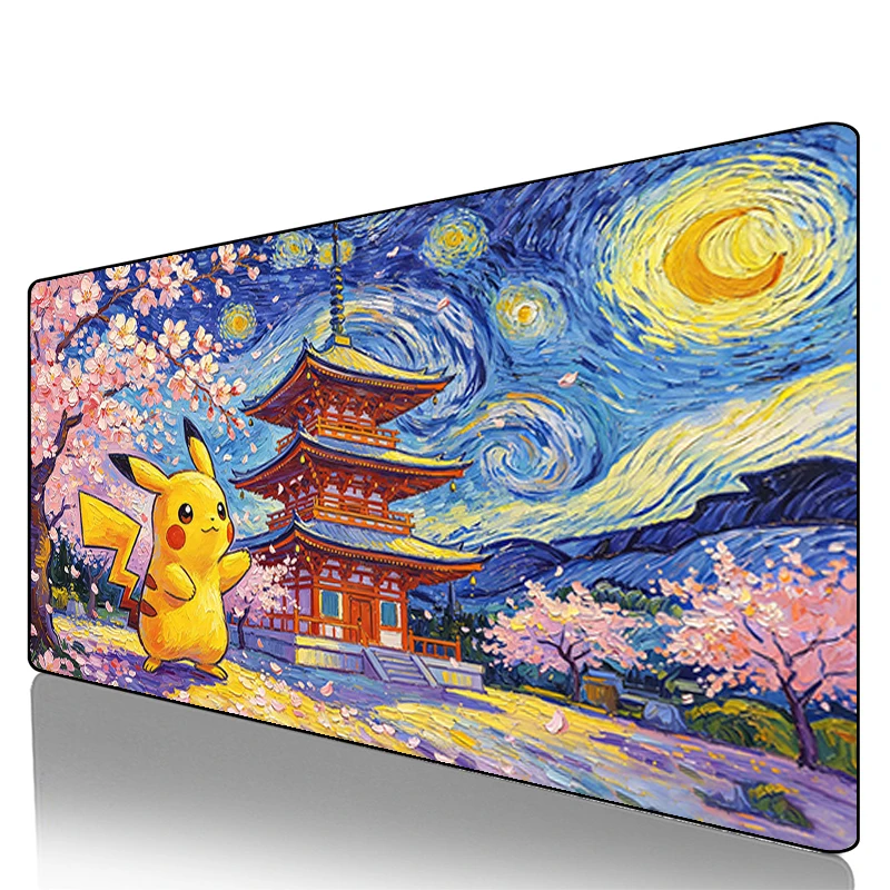 Mouse Pads Pokemon Pikachu Gengar original Gamer Computer Notebook Pc Mousepad Carpet rug Gaming Accessories Keyboard Desk Mat — Mouse