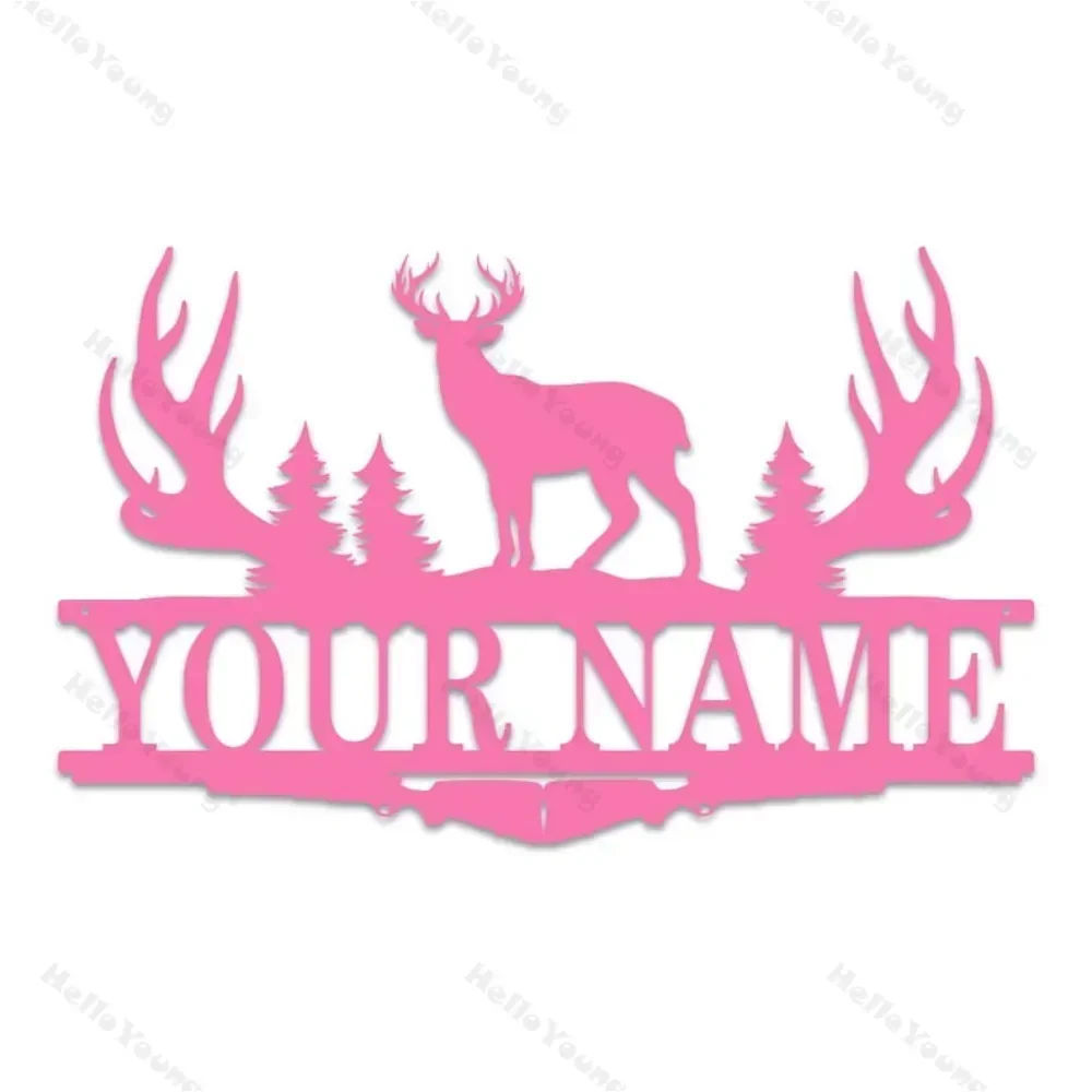 Buck Antler Split Monogram Sign, Hunting Camp Decoration. A Gift for Him, Unique Metal Plate. Outdoor Theme, Perfect Present.