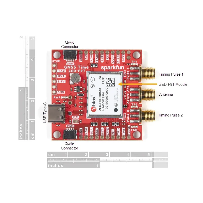 

GPS-18774 SparkFun GNSS Timing Breakout - ZED-F9T (Qwiic)