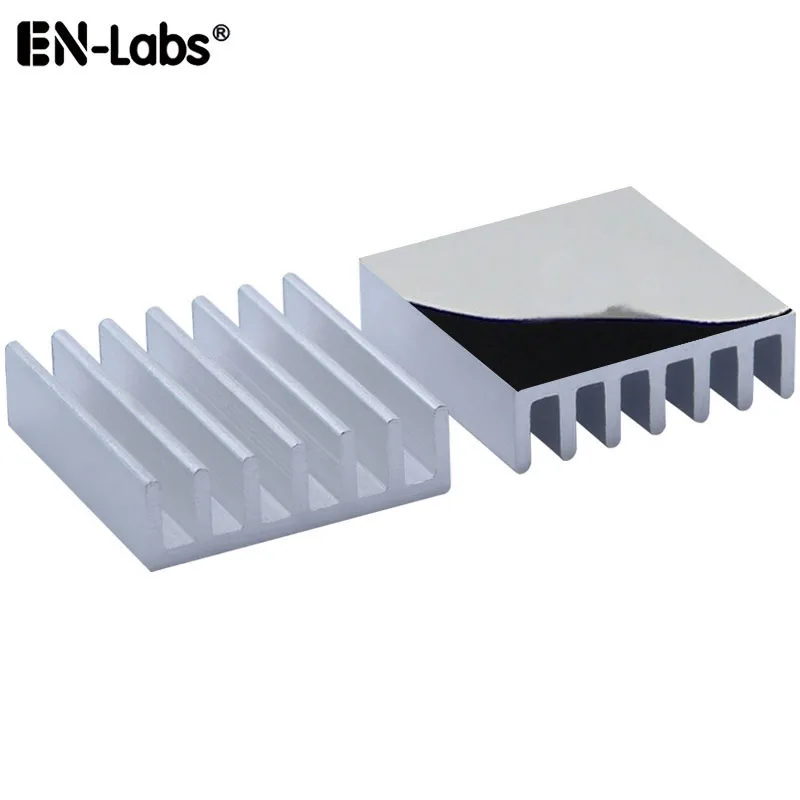 10pcs/lot Aluminum Heatsink 20*20*6mm Electronic Chip Radiator Cooler w/ Thermal Double Sided Adhesive Tape for IC,3D Printer