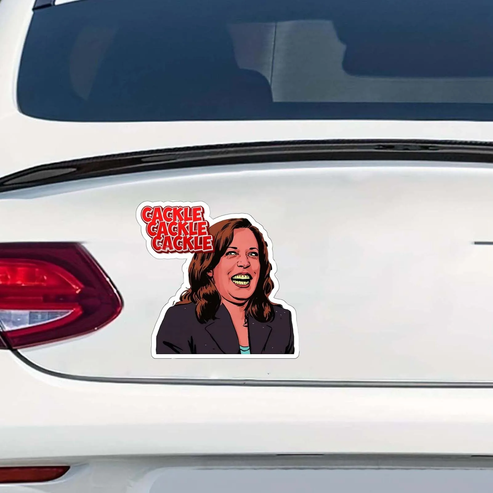 Funny Cackling Kamala Stickers Eye-Catching Kamalaharris Laptop Bumper Decal for Car Vehicle Scratch Cover