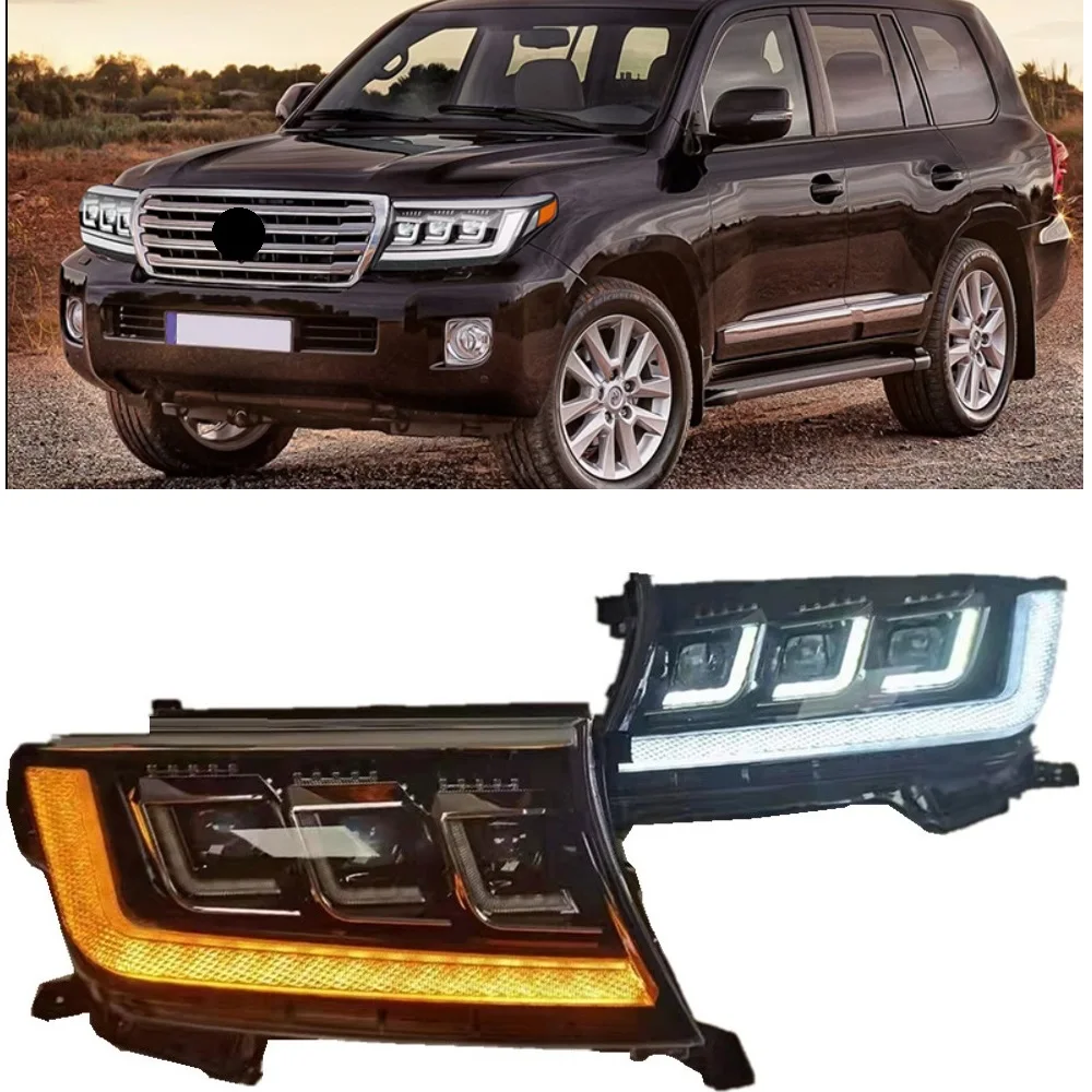 Exterior Front Headlamps Fit For Land Cruiser LC200 2008 2009-2013 2014 2015 Front Lamps Led Lights With Turn Signal Light