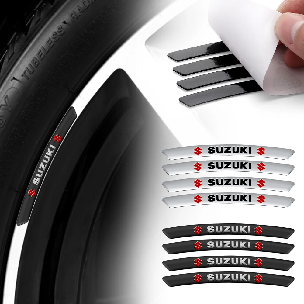 4 pegatinas de aluminio para llantas de coche, para Suzuki Swift, Samurai, Baleno, Vitara, Jimny, Sierra, Ignis, Alto, AX100