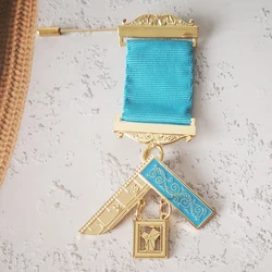 Masonic Ribbon Medal Lapel Pins Badge Mason Freemason Badge Size 5.5and 4.3cm Anniversary Present Brooch Accessories Souvenier