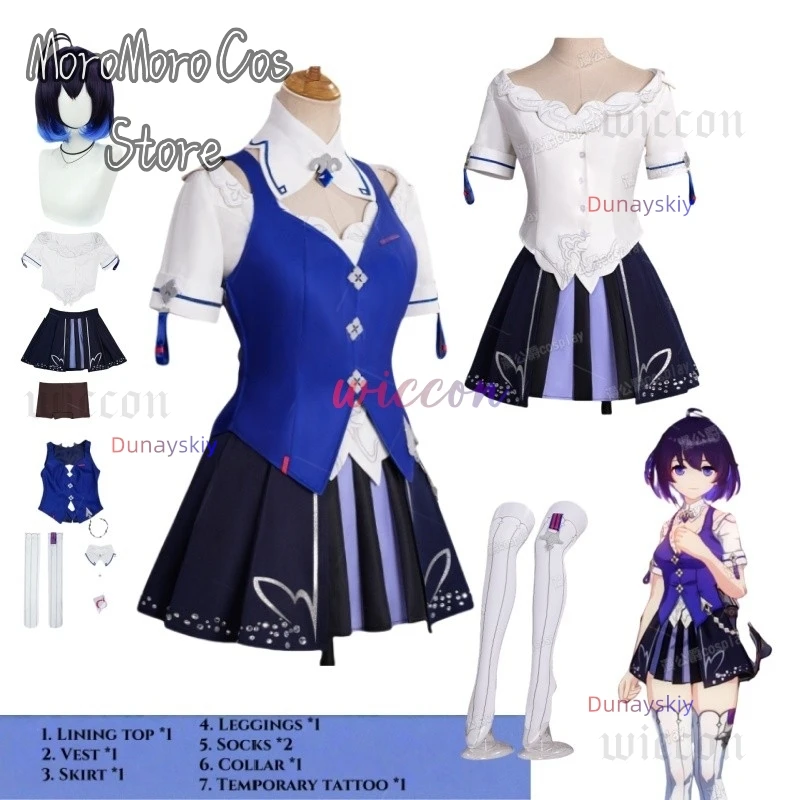 

Game Honkai Impact 3rd Seele Cosplay Costume New JK Uniform Top Skirt Socks Wig Women Seele Vollerei Set Halloween Carnival