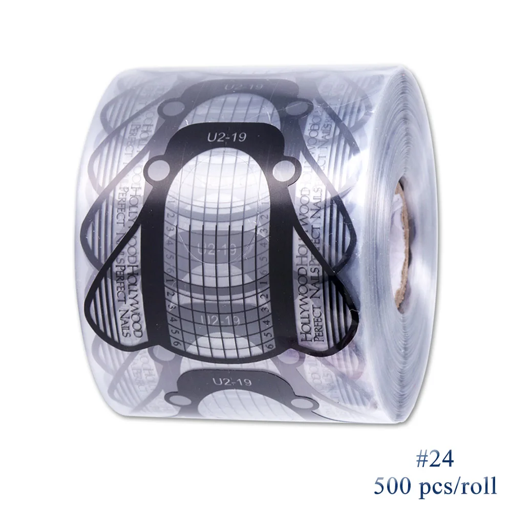 500 pezzi forme per unghie per stampo estensione unghie acrilico UVGel manicure design francese top stencil adesivo da costruzione rotolo nail art