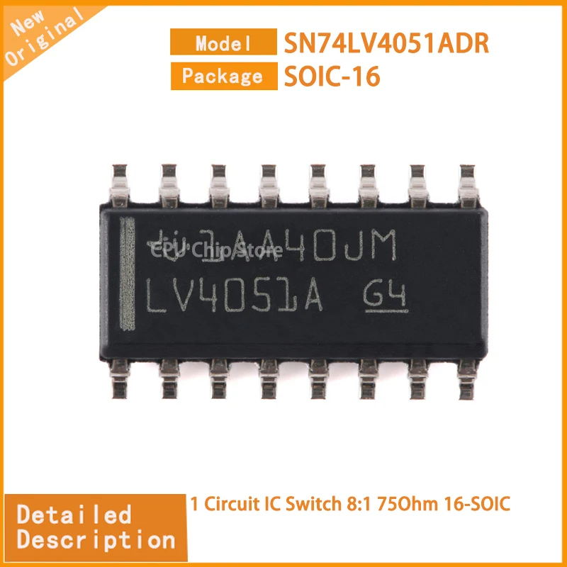 20Pcs/Lot  New Original SN74LV4051ADR SN74LV4051  1 Circuit IC Switch 8:1 75Ohm 16-SOIC