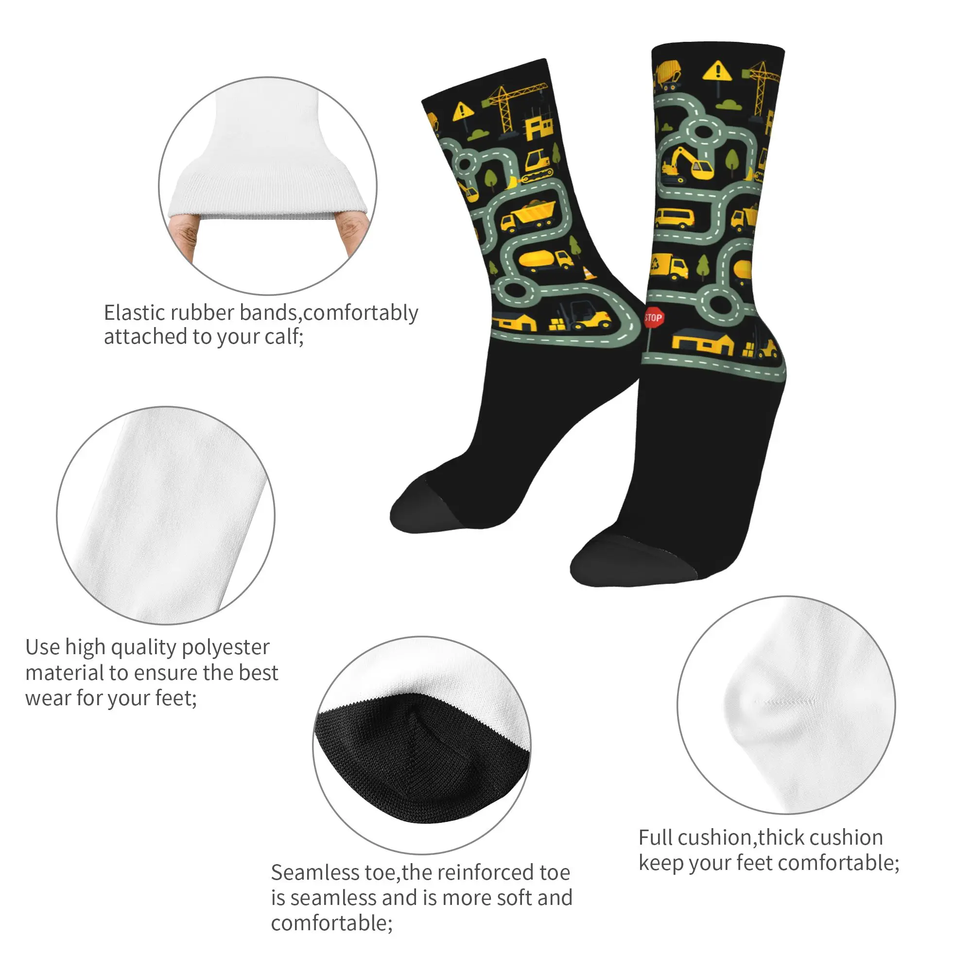 Tired Dads Club Car Race Track On Dad Socks Men's Women's Polyester Fashion  Socks Harajuku Spring Summer Autumn Winter Socks