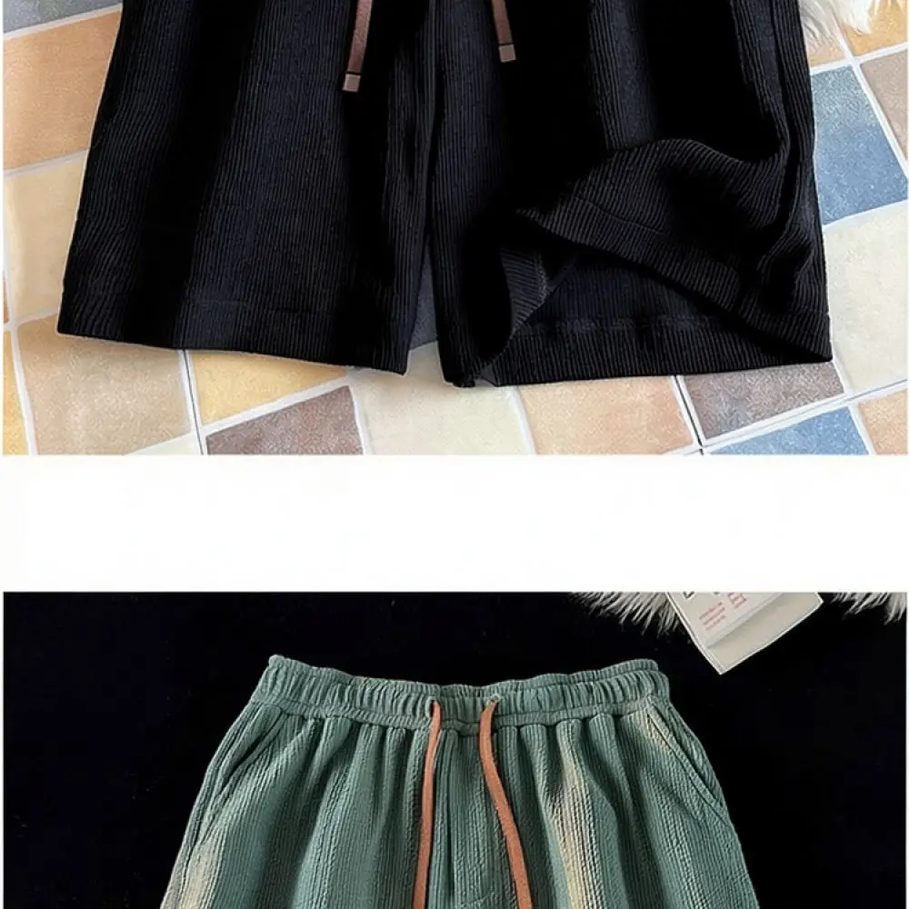 Mens Summer Shorts Ice Silk Lightweight Quick Dry Breathable Loose Casual Beachwear Active Sport Straight Leg Pants