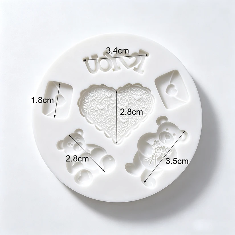 LIEBE Herz Bär Umarmungen Valentinstag Silikon Kuchen Backform Sugarcraft Schokolade Cupcake Fondant Kuchen Dekorieren Werkzeuge – Detail 7