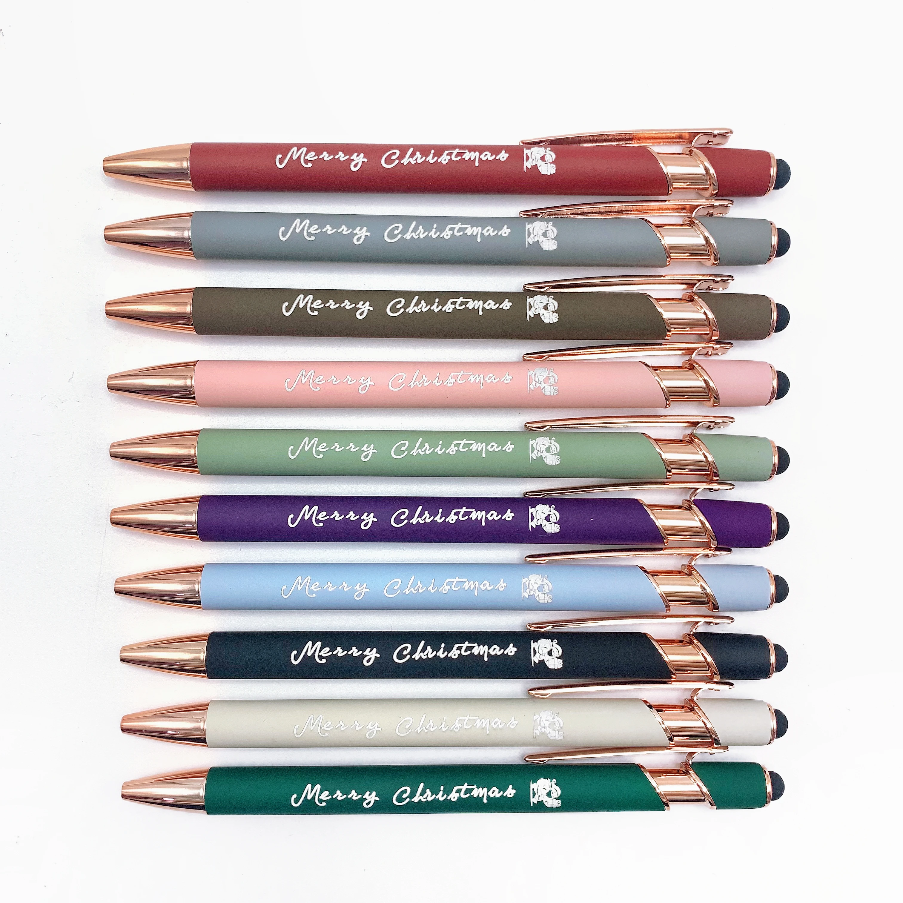 

10pcs Christmas Printing Series Ballpoint Pen Set - with Christmas Pattern and "Merry Christmas" Text, Writing Stationery