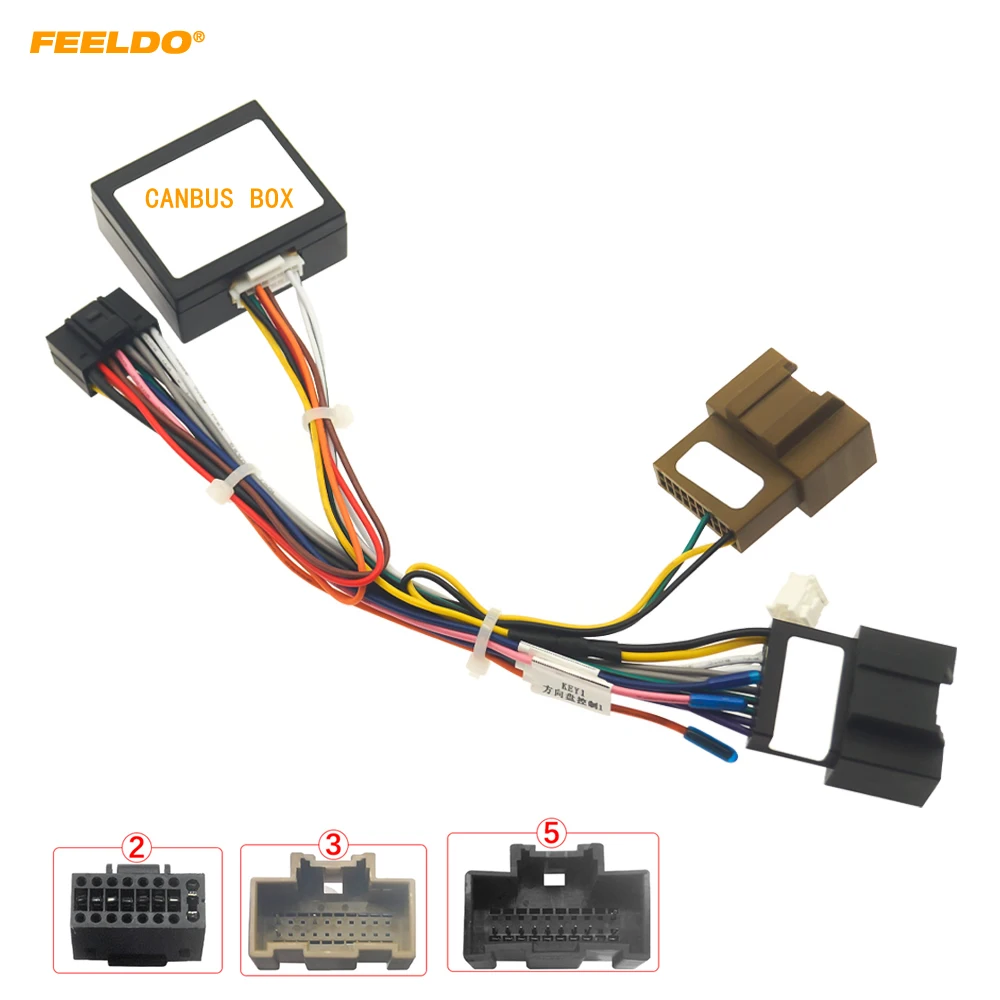 

FEELDO Car Radio 16pin Power Cord Wiring Harness Adapter With Canbus For Opel/Vauxhall Corsa E Audio Installation Head Unit