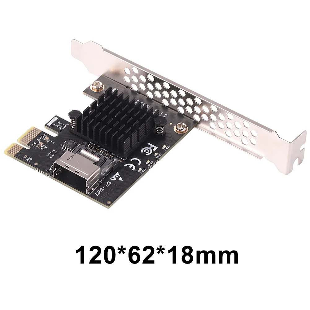 الكمبيوتر PCI-E 1x إلى Mini SAS SFF-8087 الناهض بطاقة التعدين الملحقات Mini PCI Express X1 2.0 مهايئ منفذ لنظام التشغيل Windows/Linux