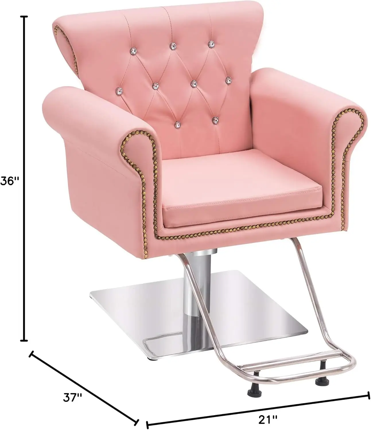 Classic Styling Salon Chair for Hair Stylist Antique Hydraulic Barber Chair Beauty Spa Equipment 8899 (Pink)