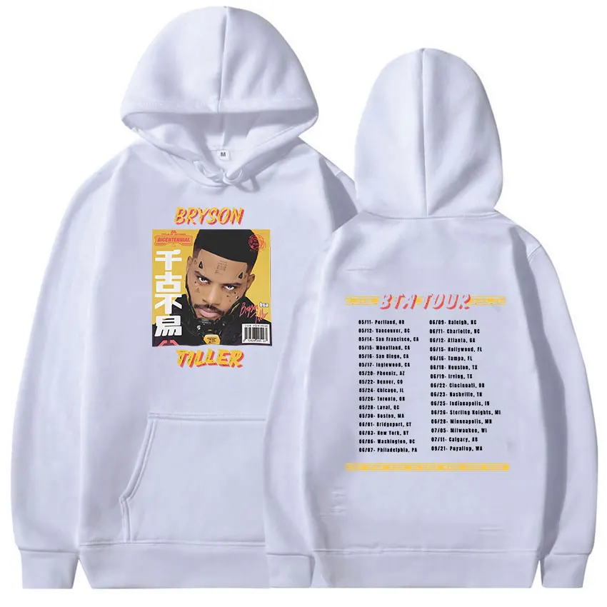 Rapper Bryson Tiller Bta Tour 2024 Print Hoodie Men's Hip Hop Fashion Pullover Sweatshirts Vintage Oversized Hoodies Streetwear