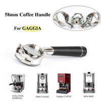 58mm Hollow Modified Espresso Handle For GAGGIA/BABY/CLASSIC/DELUXE Naked Stainless Steel Coffee Portafilter With Basket