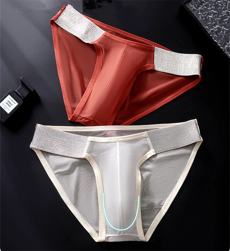 lencerías muy hot Mesh men's underwear 3D Spacecraft calzoncillos hombre Ice Silk cueca Translucent sexys tøy for men lingerie