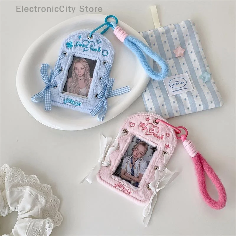 

Милый ремешок с изображением идола, дисплей для карточек для хранения фотографий, лента в балетном стиле, держатель для фотокарт, плюшевый держатель для карт с защитным кулоном, подарок