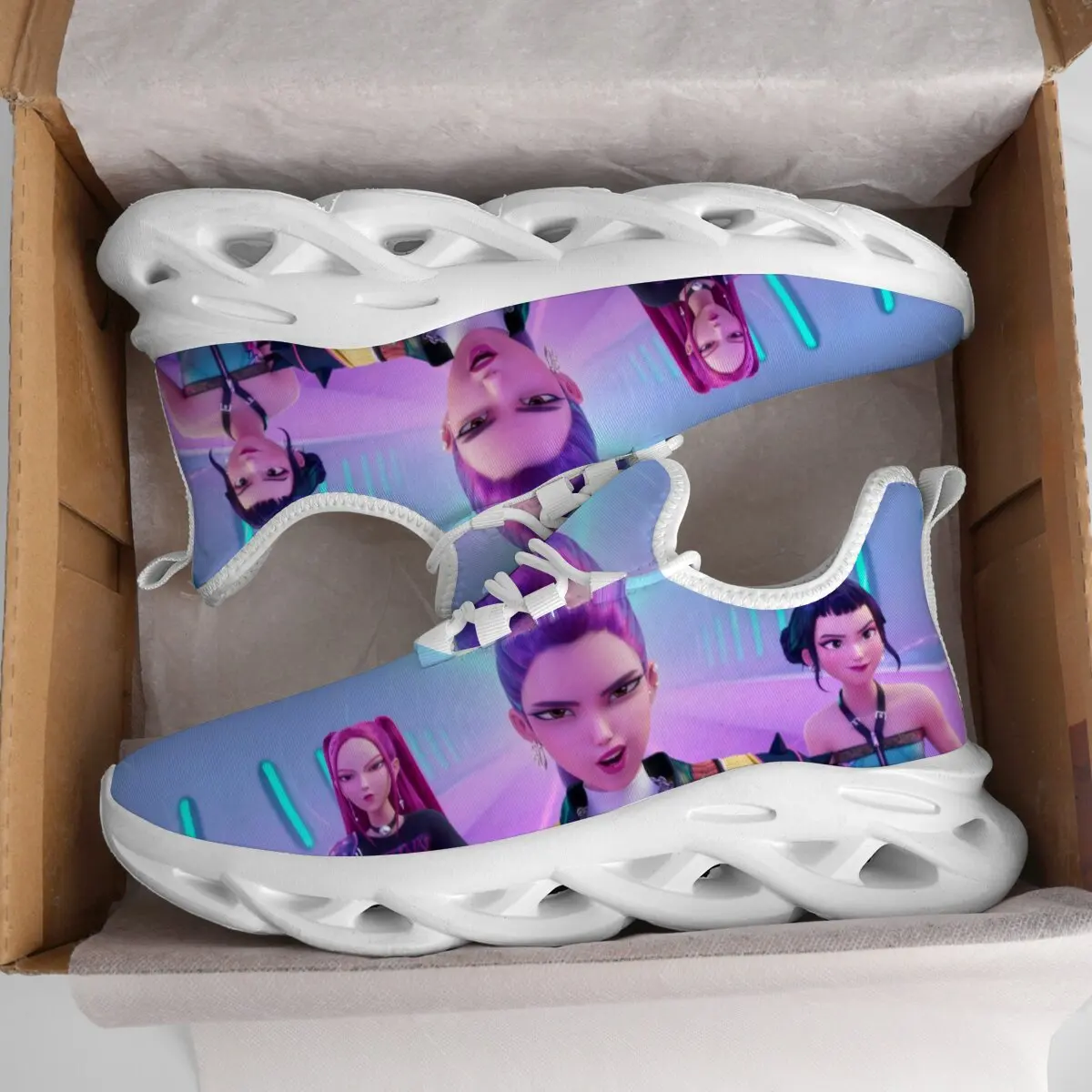 

Fashion Outdoor Sneakers Breathable Casual Sports Sneakers with Anime Girls Print Lightweight Men Casual Platform Shoes