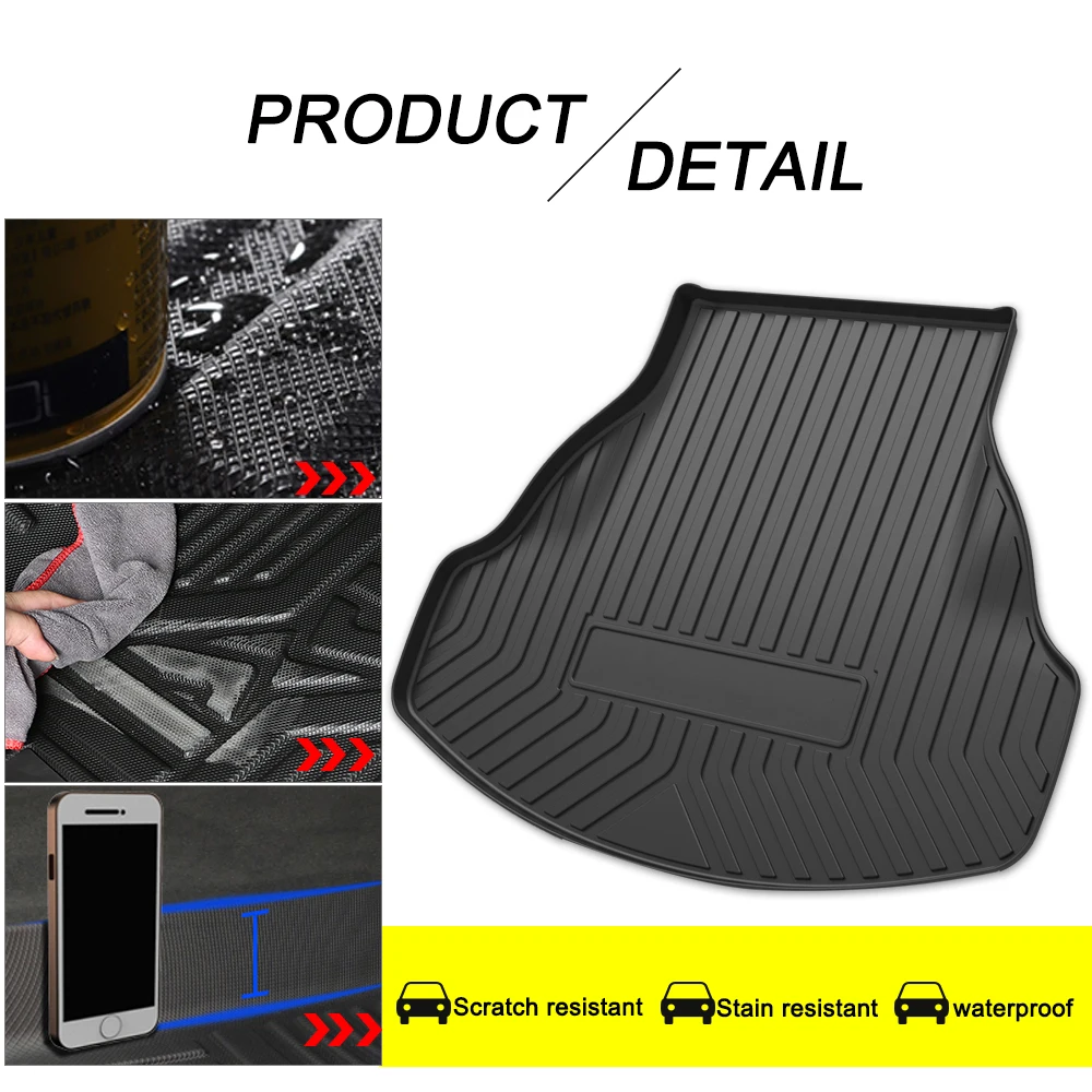 TPE Car Trunk Mats For Honda Accord Sedan/Coupe 2008 2009 2010 2011 2012 2013 Waterproof Trunk Protection Special Cargo Liner