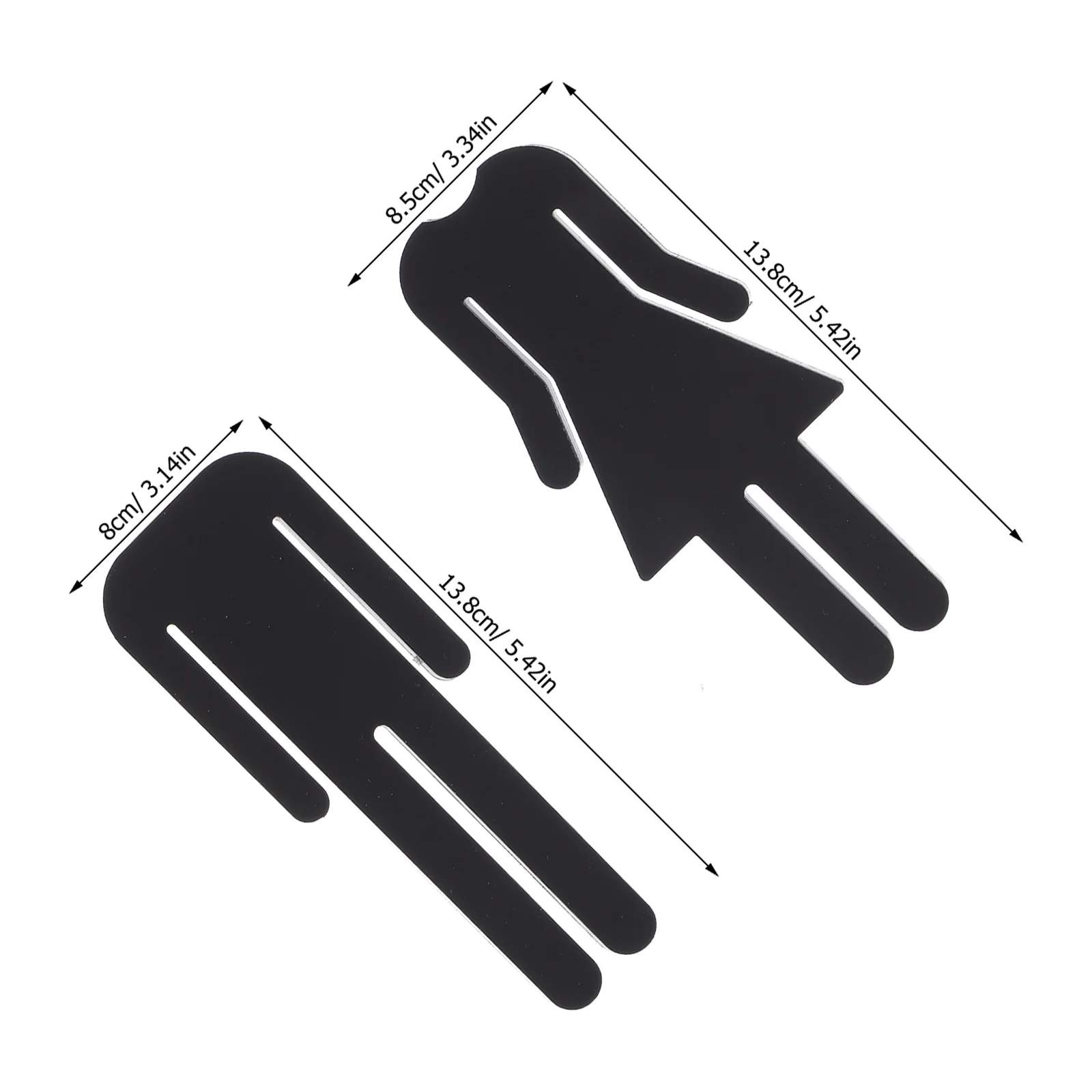 2pcs Bathroom Sign: Acrylic Restroom Marker For Men Women Self Adhesive Toilet Door Signs Office Hotel School Commercial