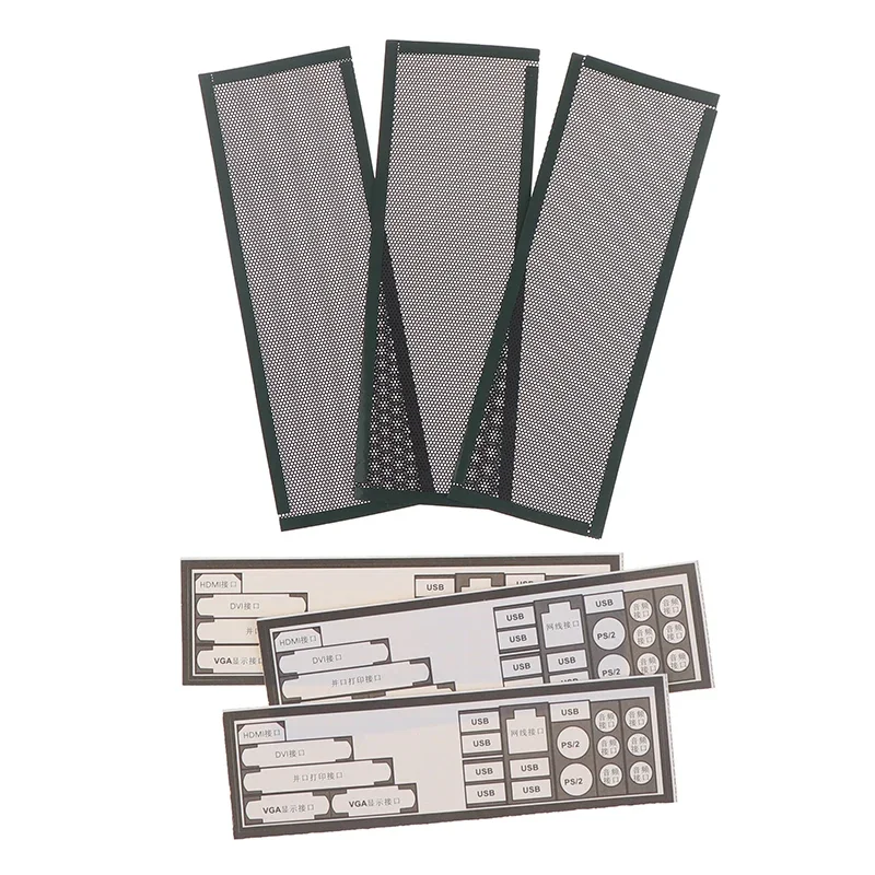 3Pcs PVC Dust Filter Universal DIY Shield Back Plate For Computer Chassis I/O