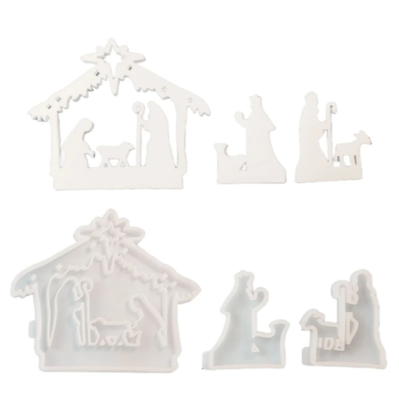 3x/Set Religious Molds Jesuses Baptism Silicones Mould Resins Castings Mould Baking Molds for Table Decorations Dropship