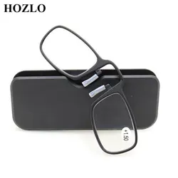 Legless TR90 Clamp Nose Clip On Reading Glasses Men Women Mini Portable Lazy Presbyopic Spectacles Send With Case +1+1.5+2+2.5