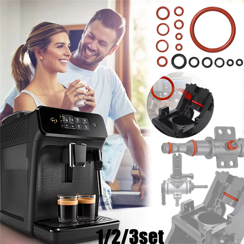 1/2/3/5set O-Ring Seal Kit Silicone Gasket For Food Grade Coffee Machine Brewing Group Spout Connector Maintenance Accessories